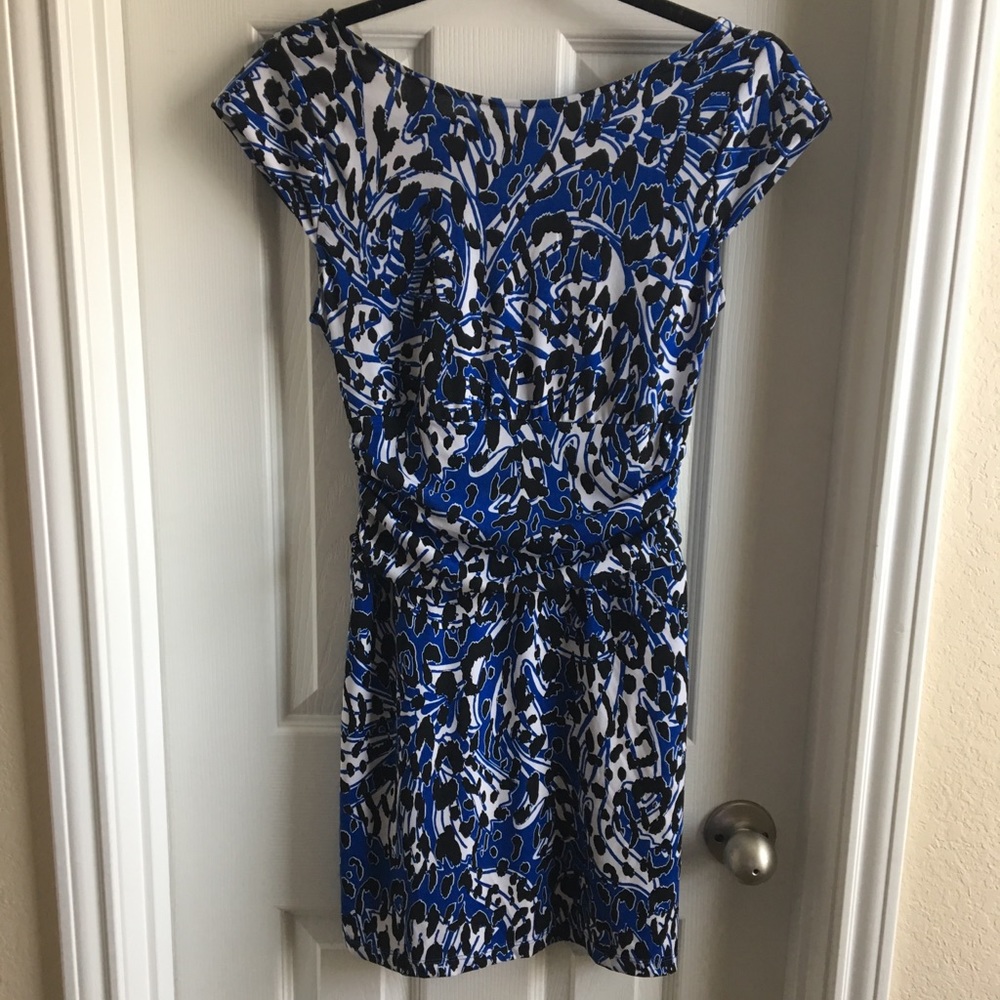 NWOT Patterned dress with Scoop Back